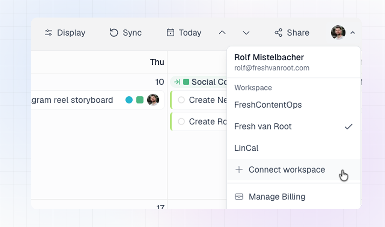 Switch Between Linear Workspaces